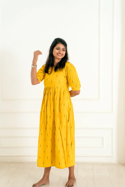 Yellow Aura Maternity Feeding dress