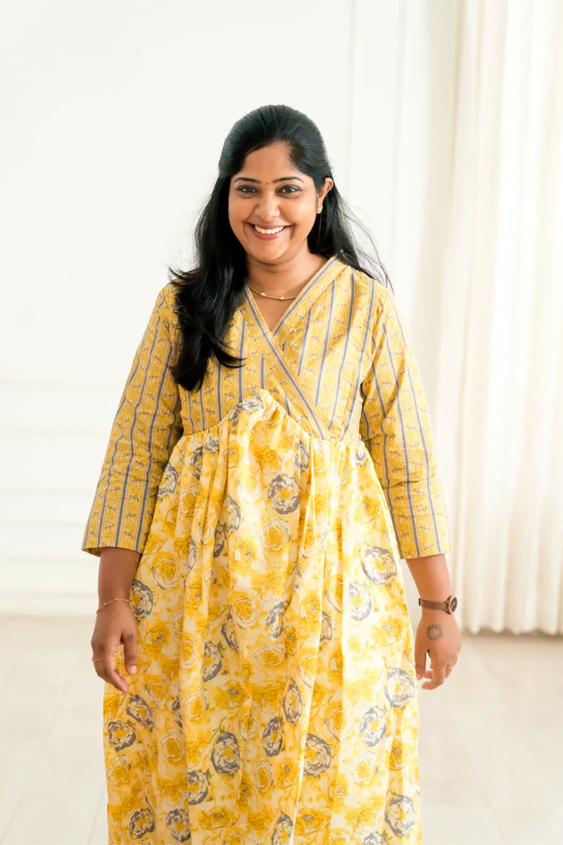 Honey Mustard Maternity Feeding Dress