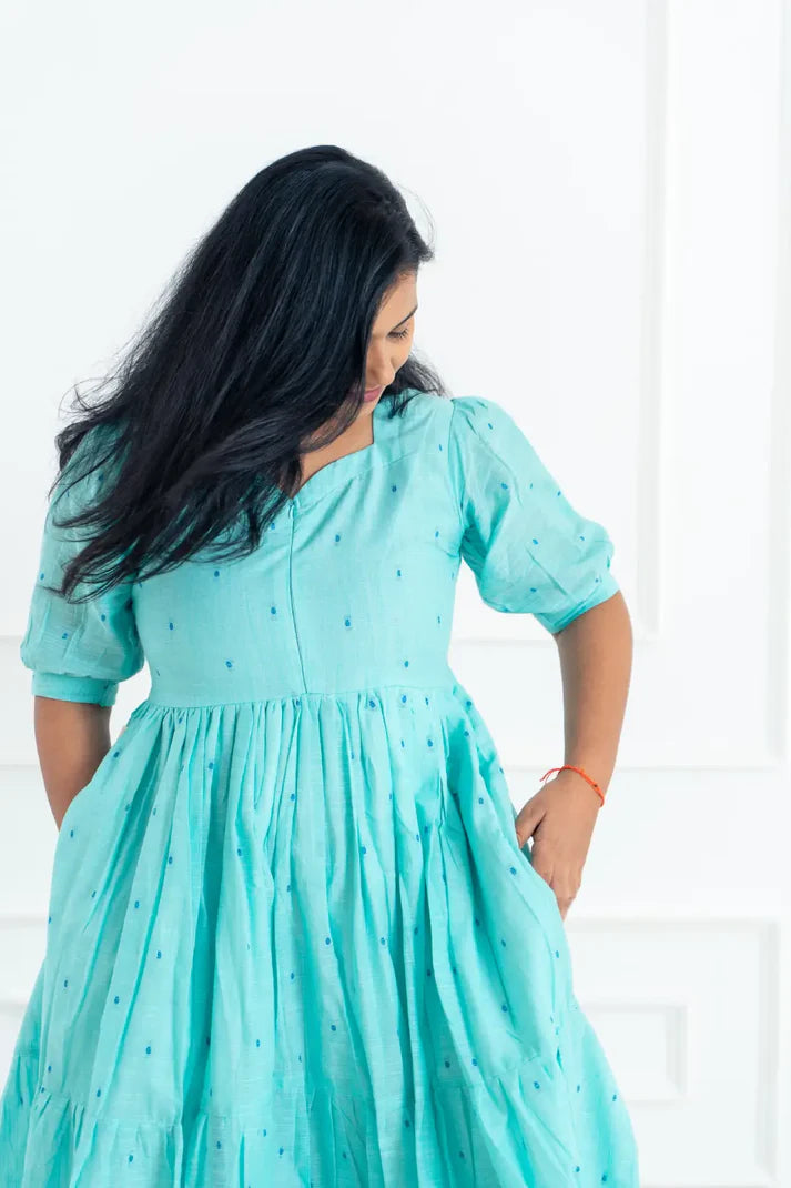 Turquoise Diamond Tier Feeding Dress