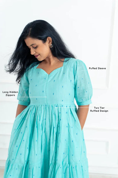 Turquoise Diamond Tier Feeding Dress