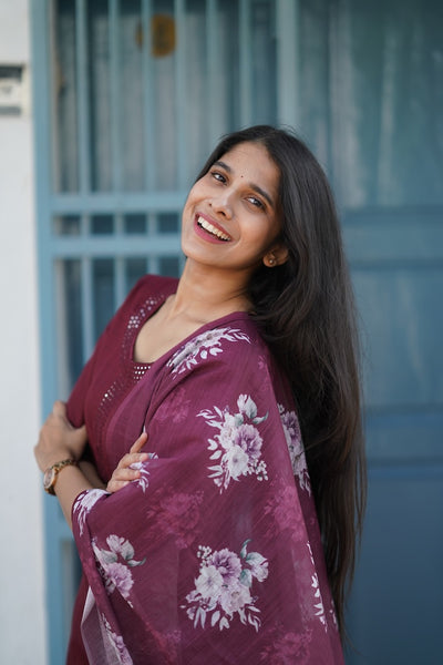 Maroon Linen Salwar