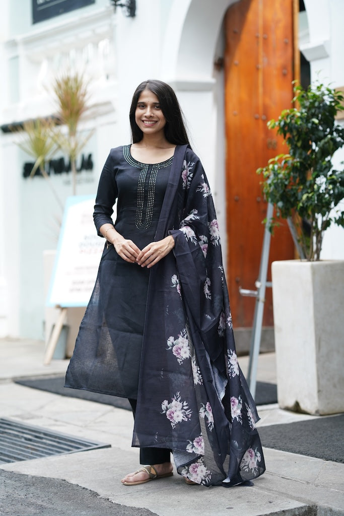 Black Linen Salwar