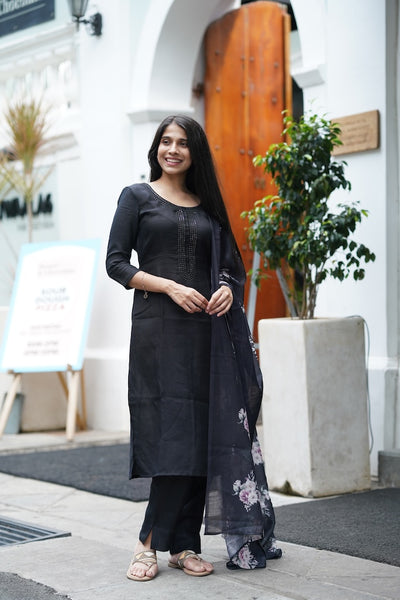 Black Linen Salwar