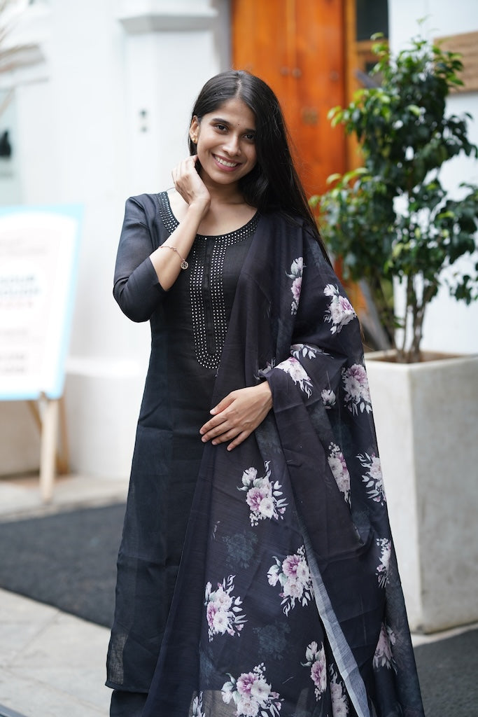 Black Linen Salwar