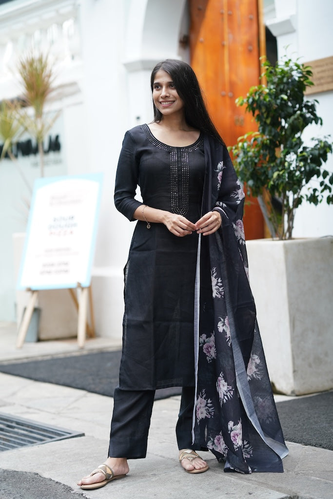 Black Linen Salwar