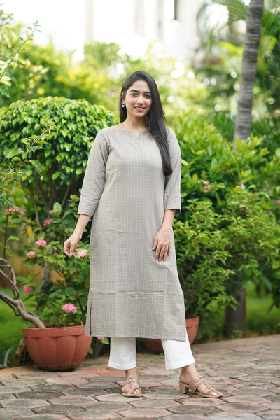 Handloom grey kurti