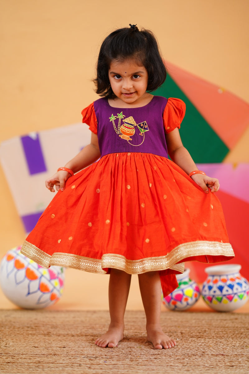 PONGAL POT FROCK - PURPLE