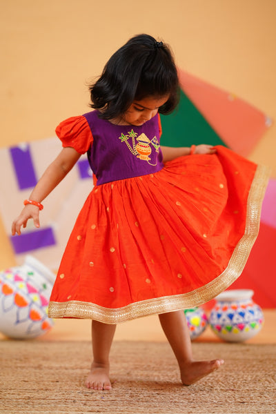 PONGAL POT FROCK - PURPLE