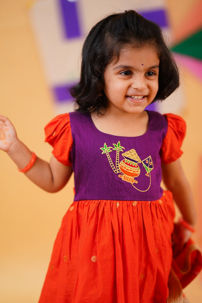 PONGAL POT FROCK - PURPLE