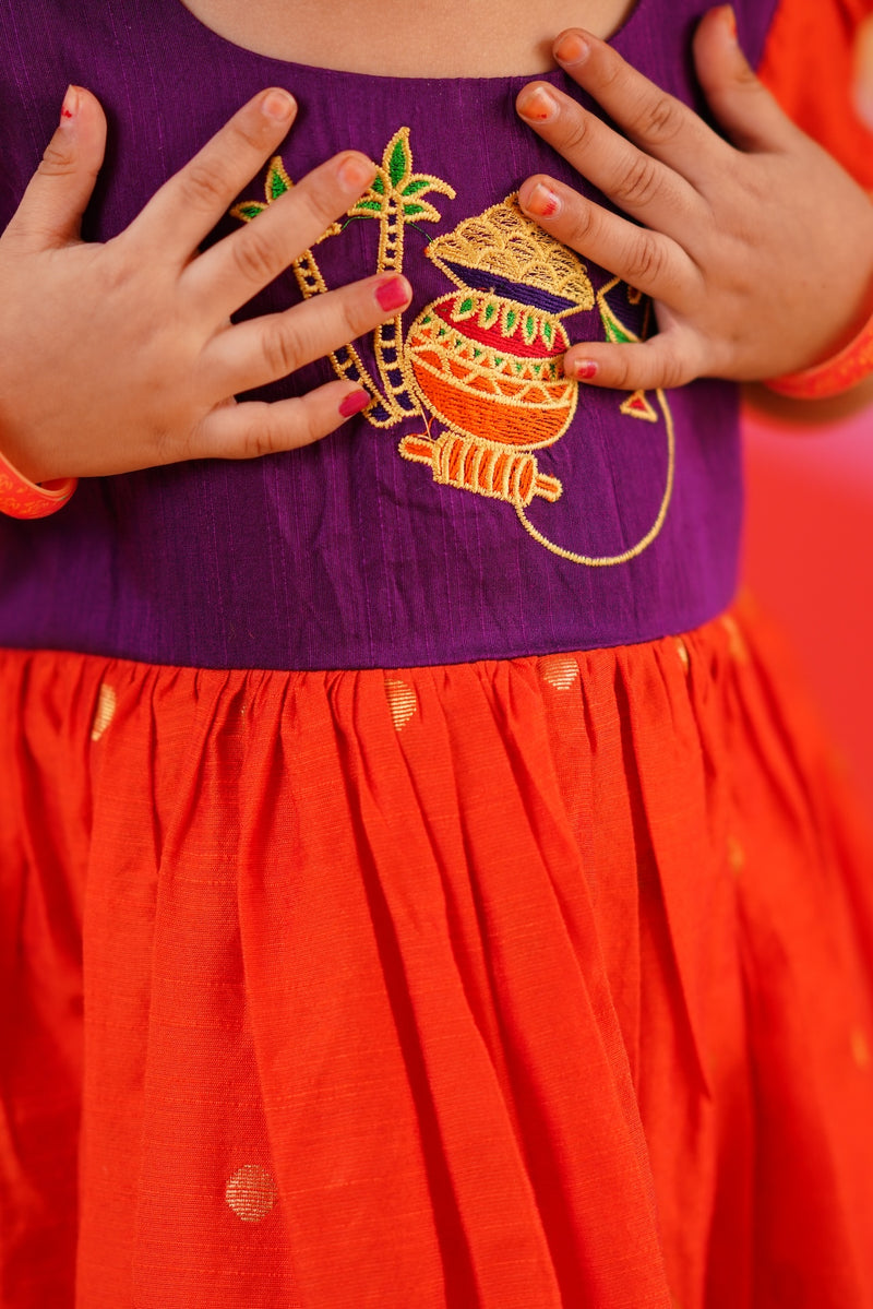 PONGAL POT FROCK - PURPLE