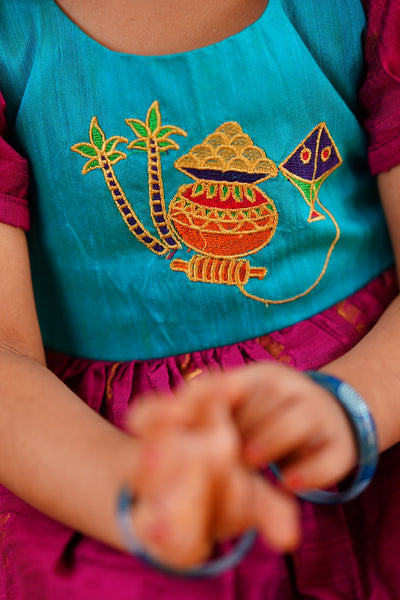 PONGAL POT FROCK - TEAL