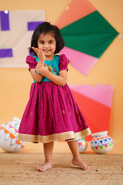 PONGAL POT FROCK - TEAL