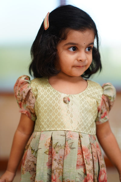 Shiny - Peach Green Frock