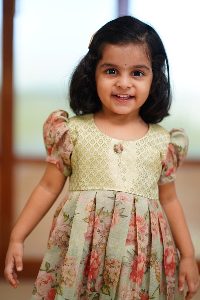 Shiny - Peach Green Frock