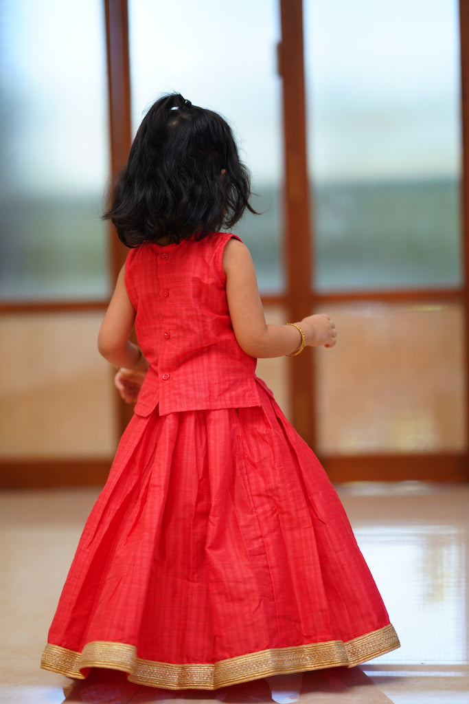 Aarvi Orange Skirt Set Mini