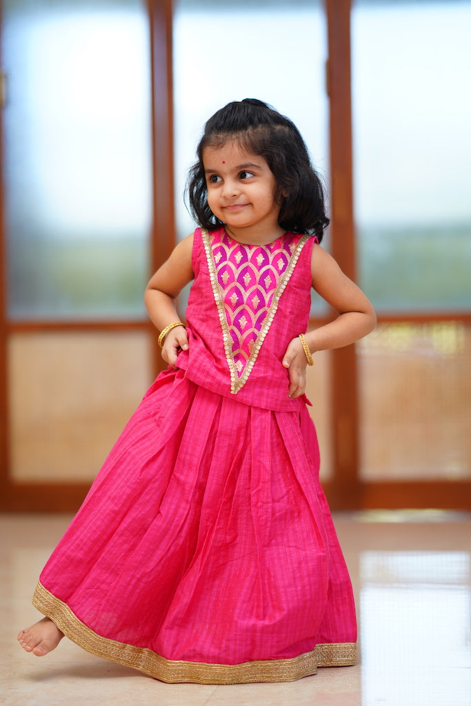 Aarvi Pink Skirt Set Mini