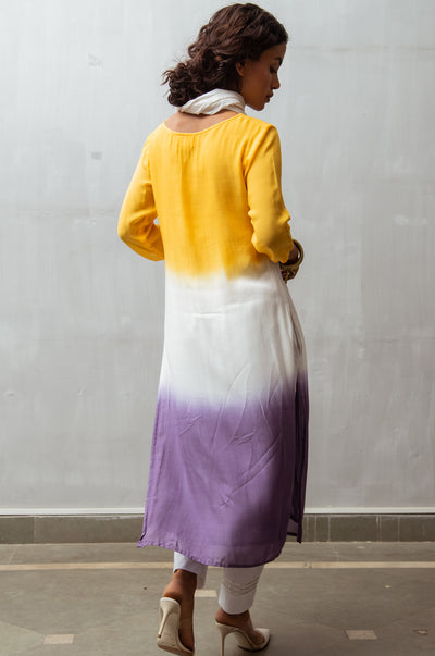 EXP - Yellow Dip Dye Kurta