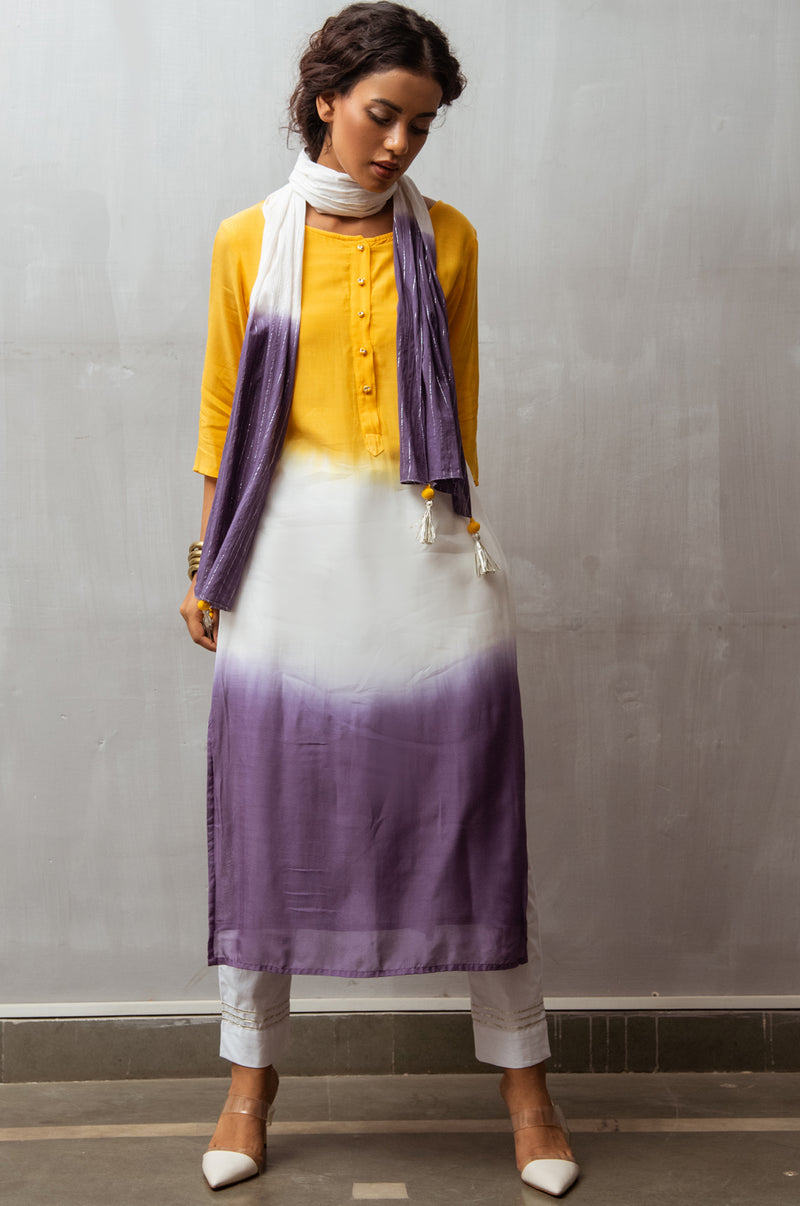 EXP - Yellow Dip Dye Kurta