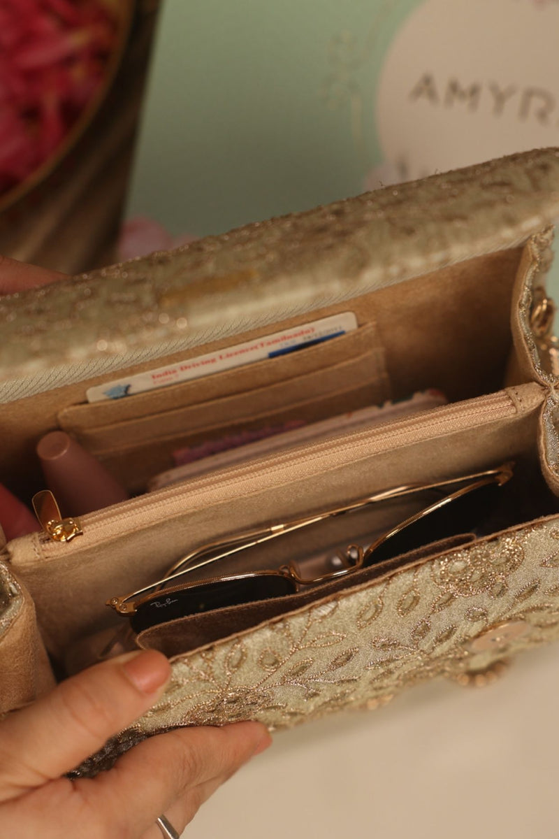 Tarang Flapover Bag - Light Gold