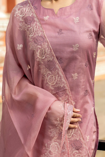 Jugni Pink Organza Kurta Set