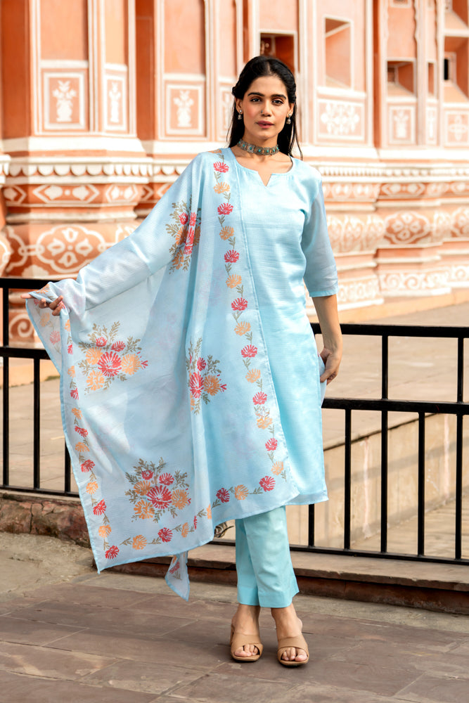 Pari Blue Kota Kurta Set