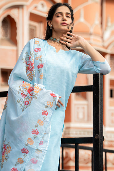 Pari Blue Kota Kurta Set