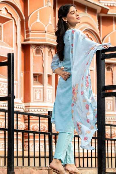 Pari Blue Kota Kurta Set