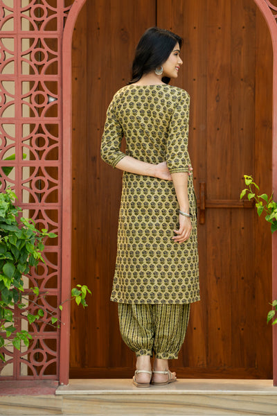 Madder Green Buti Kurta Set