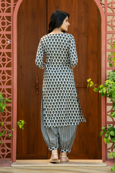 Grey Buti Kurta Set