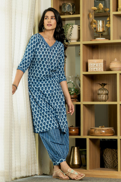 Indigo Buti Kurta Set