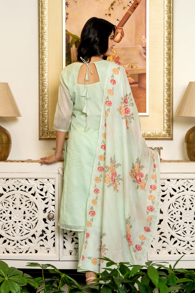 Pari Green Kota Kurta Set