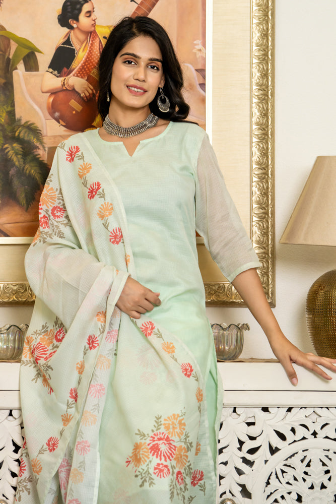 Pari Green Kota Kurta Set