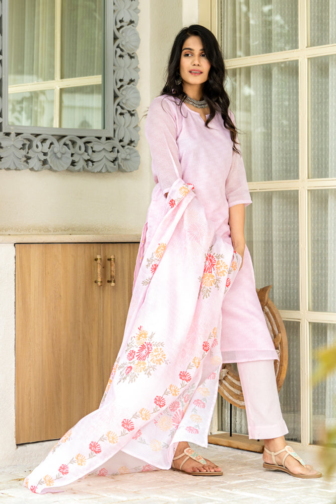 Pari Pink Kota Kurta Set