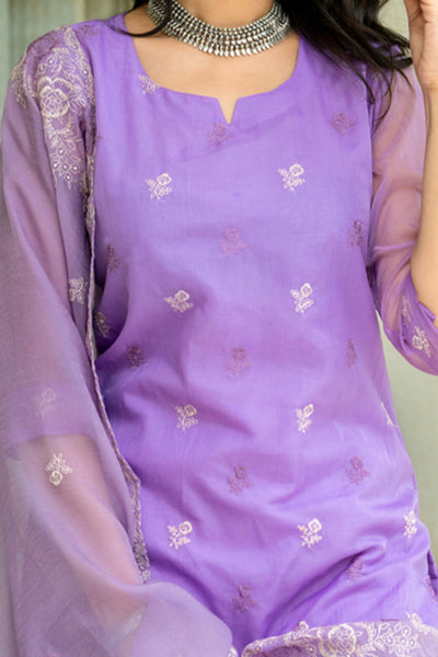 Jugni Purple Organza Kurta Set