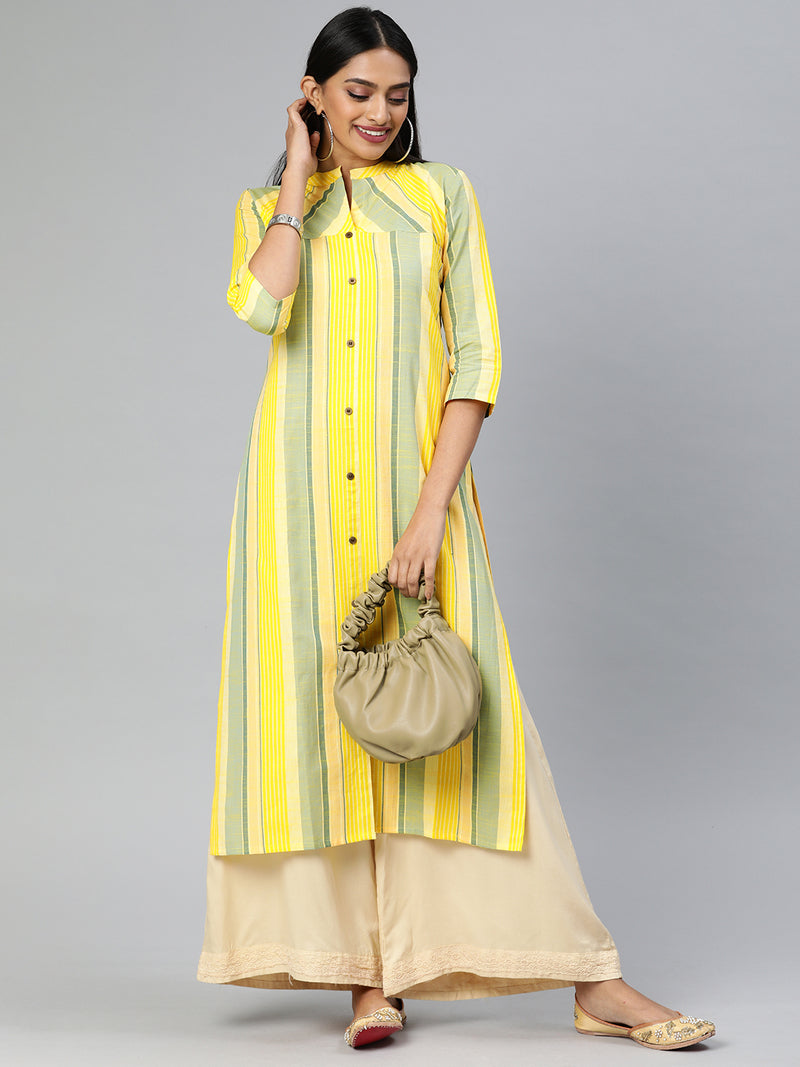 EXP -  Diwas Yellow Stripes Kurta