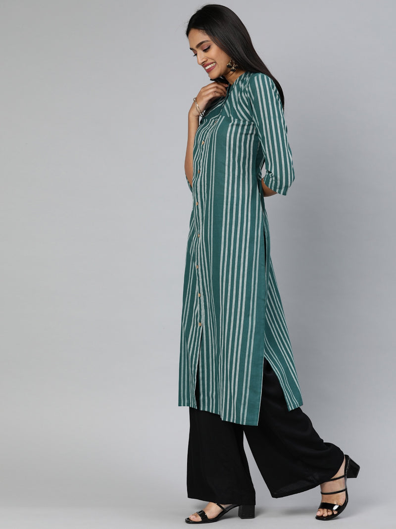 EXP - Wee Green Stipes Kurta