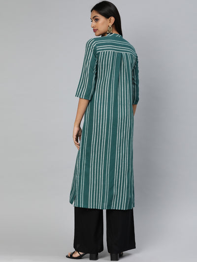 EXP - Wee Green Stipes Kurta