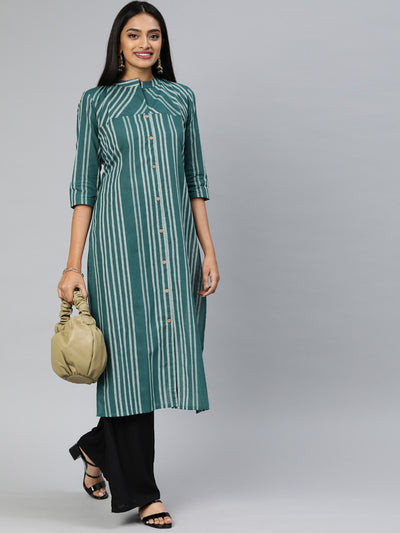 EXP - Wee Green Stipes Kurta