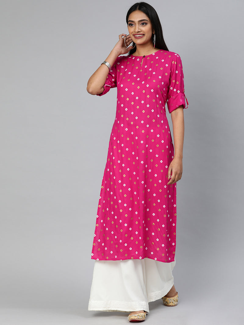 EXP - Gosriki Bandhini Pink Colour Kurta