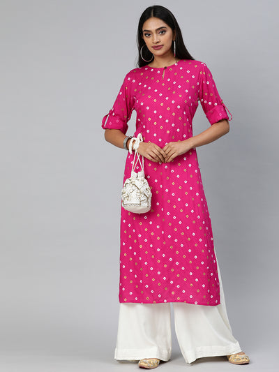 EXP - Gosriki Bandhini Pink Colour Kurta