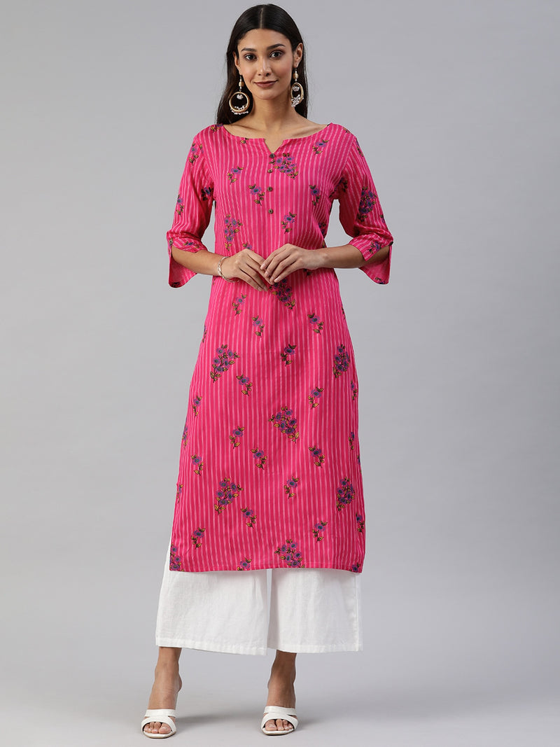 EXP - Lotus Printed straight Kurta