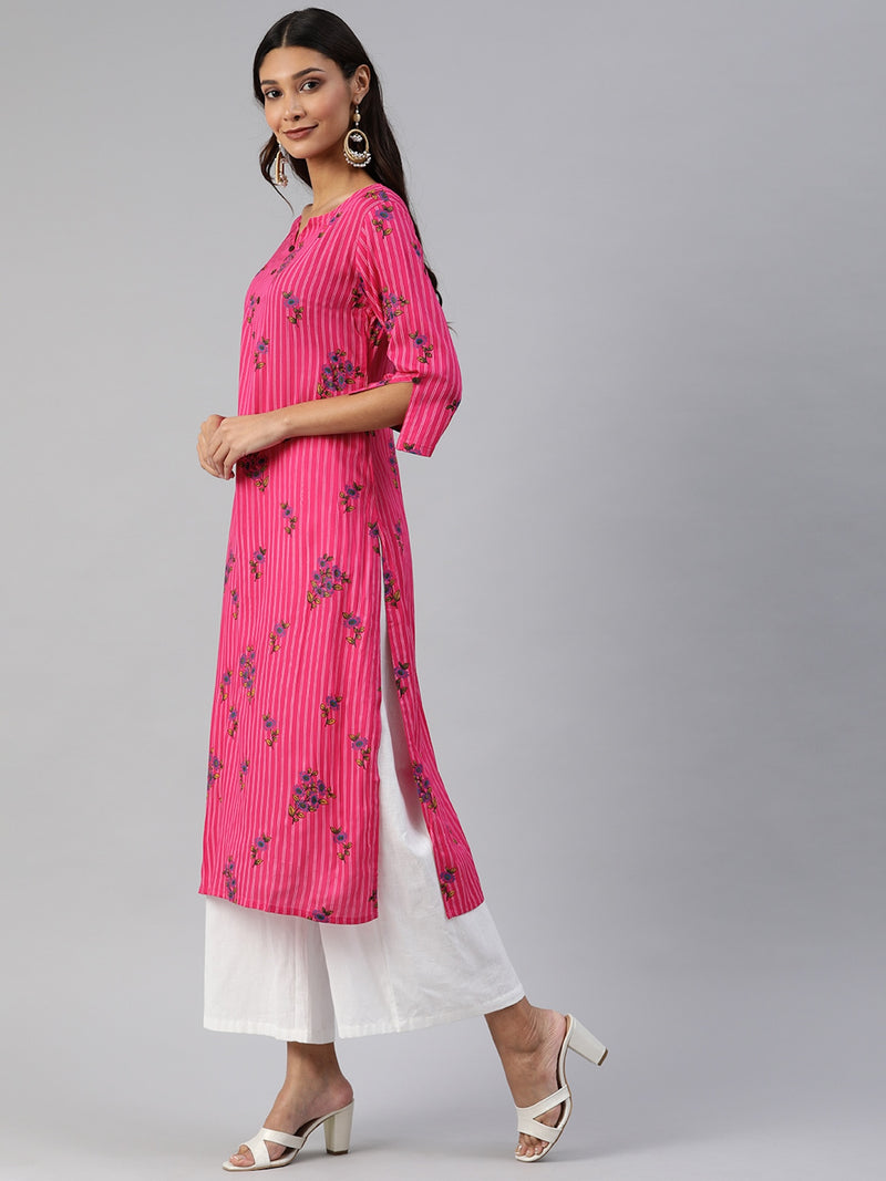 EXP - Lotus Printed straight Kurta