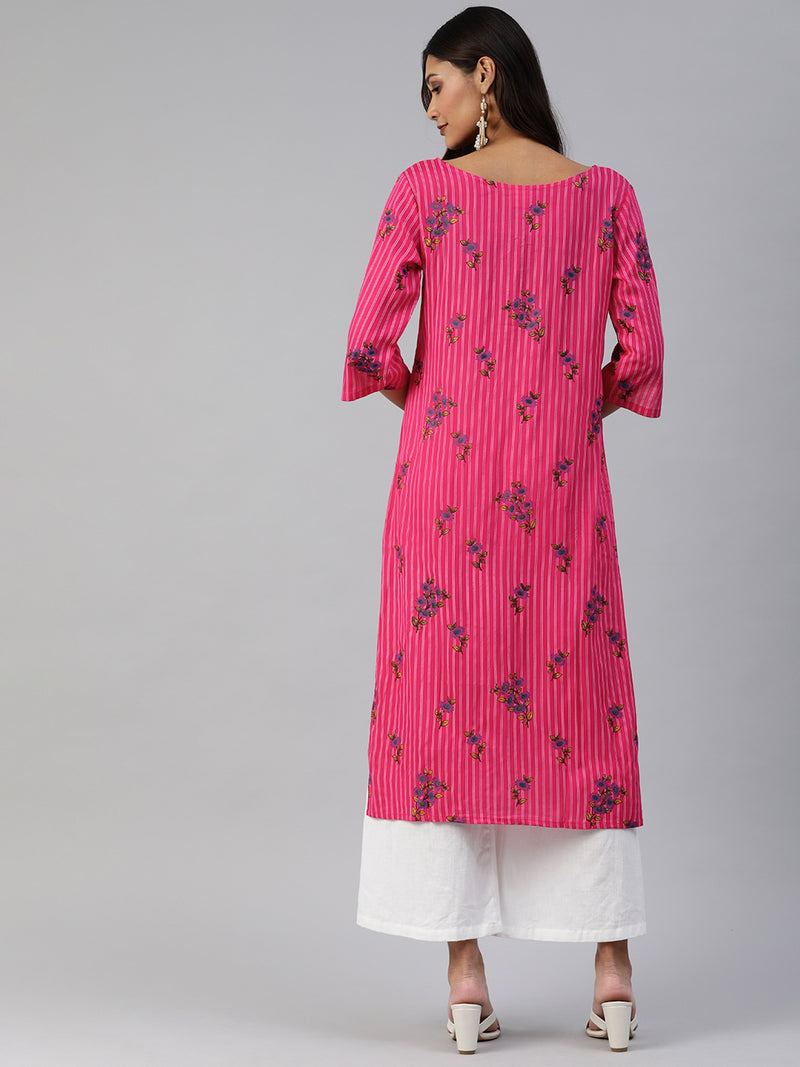 EXP - Lotus Printed straight Kurta