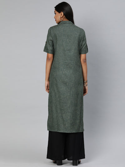 EXP - Wee Star Silk Grey Melange Kurta