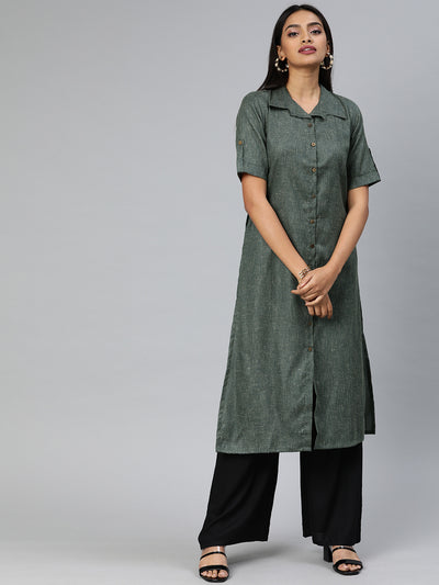 EXP - Wee Star Silk Grey Melange Kurta