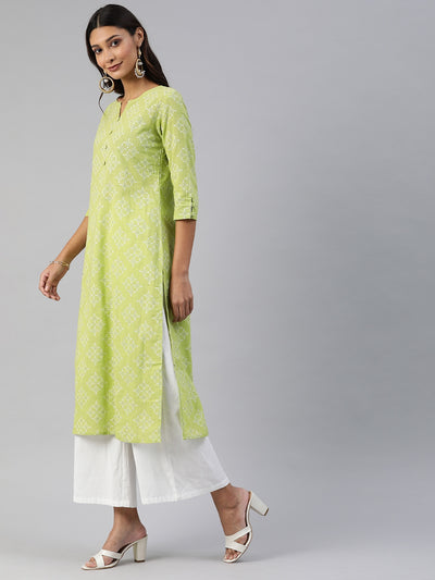 EXP -  Biba Green Straight Kurta