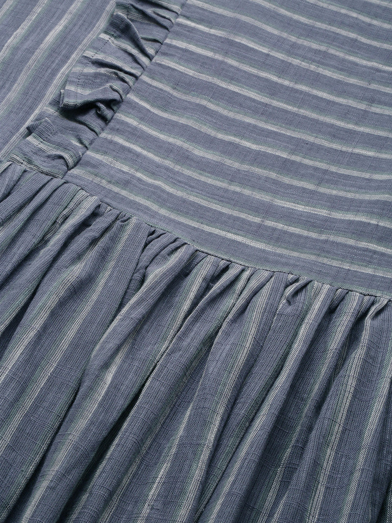 EXP - Arona Grey Stripes  Nursing  Dress