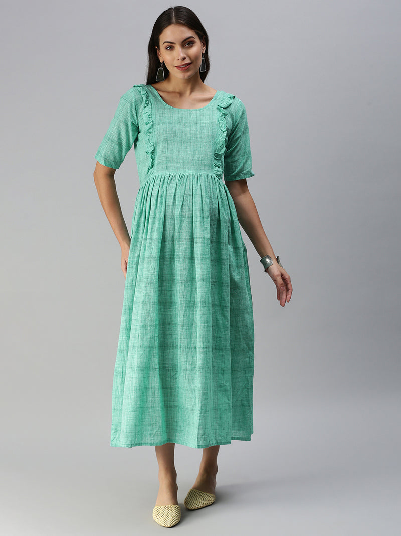 EXP -  Adorable Turquoise Cotton  Nursing  Dress