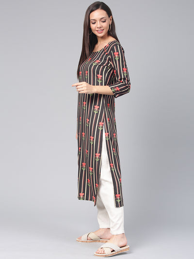 EXP - Soch Striped Floral Kurta