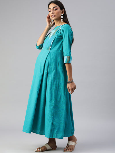 EXP - Putchi Blue Ikat  Nursing  Dress